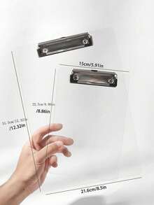 Transparent Board Clip, Ins Style Clear Thickened Hardened Writing Board, Restaurant Menu Holder, Writing Pad, File Folder - Clear - View 3