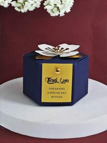 10 piezas Cajas de embalaje de regalo hexagonales de varios colores delicadas con tarjetas de agradecimiento, accesorios de flores de papel, cajas de regalo para bodas, compromisos, cumpleaños, inauguración de casa, fiestas de vacaciones, banquetes y embalaje de regalos en general - Multicolor - Ver 6