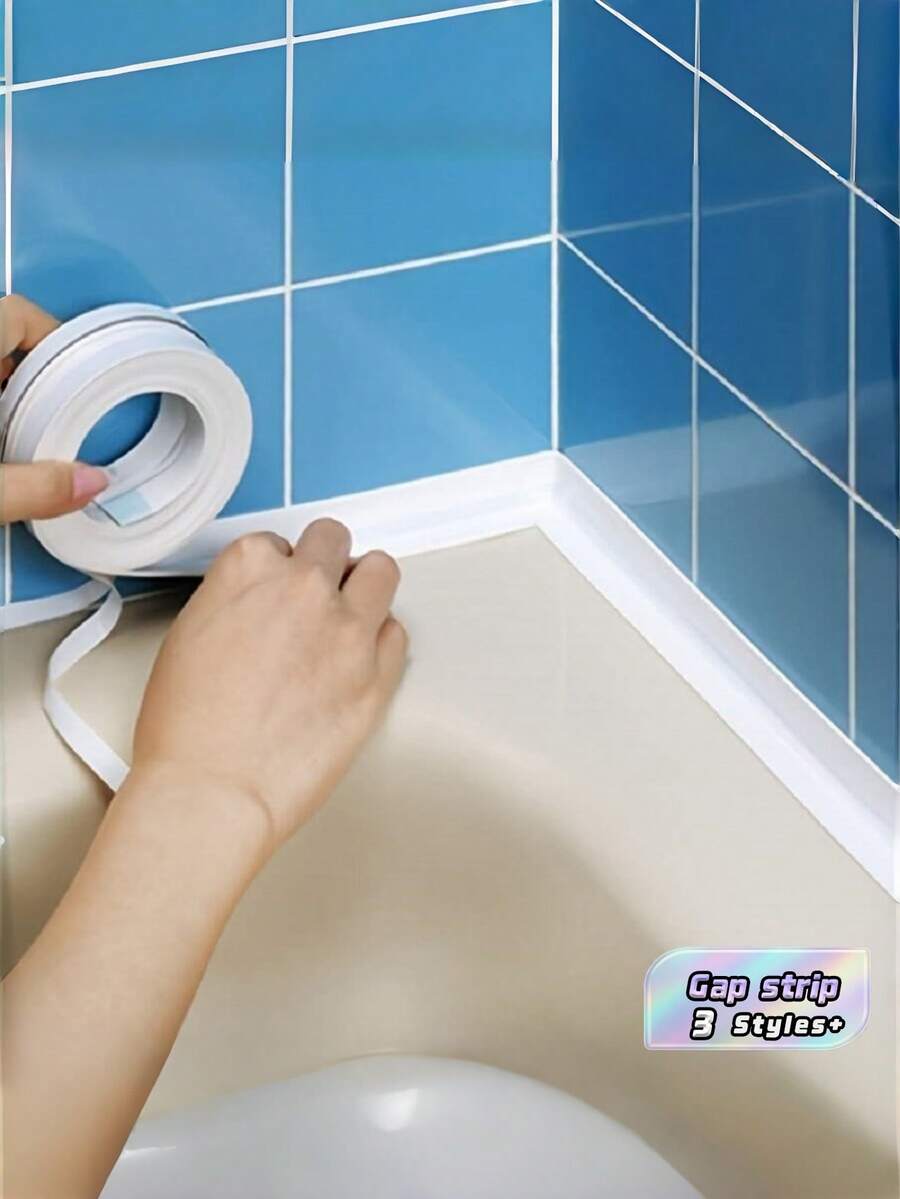 1 cuộn băng keo niêm phong chống thấm nước, dải khe hở bồn cầu chống nấm mốc, băng keo niêm phong tự dính cho nhà bếp và phòng tắm, băng keo phòng tắm chống thấm nước chống ẩm, miếng dán khe hở đẹp cho bồn rửa bát, băng keo chống nấm mốc - trắng - Xem 1