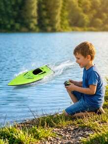 2.4G Electric Remote Control Boat Toy Wireless Remote Control High-Speed Boat Model Electric Remote Control Boat Can Be Launched High-Speed Simulation Electric Boat On Water Small Boat Model Simulation(Battery Not Included) - Multicolor - View 3