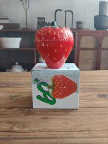 Cute Strawberry Shape Mechanical Kitchen Timer, 60 Minutes Manual Rotating Countdown Timer, Cartoon Fruit Timer For Cooking Baking Study Time Management Home Decor - Red - View 1