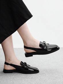 CUCCOO BIZCHIC Women's Shoes Flat Bow Loafers - Black - View 5