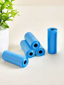 5 Rolls = 75 Pcs/15 Portable Car Garbage Bags For Baby Travel, One Roll, Love Printing Garbage Bags, Outdoor Disposable Garbage Bags, Cat And Dog Toil - Multicolor - View 8