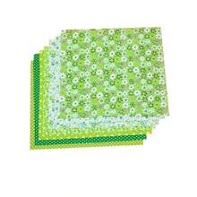 7Pcs Cotton Fabric DIY Patchwork Fabric Bundle, Fabric Scraps Pack, Perfect For DIY Patchwork, Quilting, Patchwork Cushions And More - green - View 3