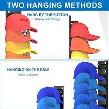 Baseball Cap Storage Rack, Wall-Mounted Hat Holder With Strong Adhesive, Plastic Material, Holds 10 Hats, Hat Display Rack For Door And Cabinet, Multi-Layer Installation Options, Student Supplies, Halloween, Christmas And Other Holiday Gifts - View 6