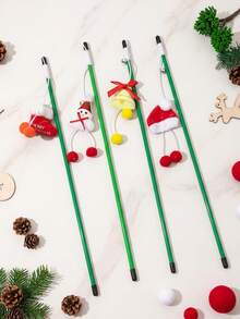 PETSIN 1 PC Christmas Cat Teaser With Cute Decoration Cat Toy - Multicolor - View 5