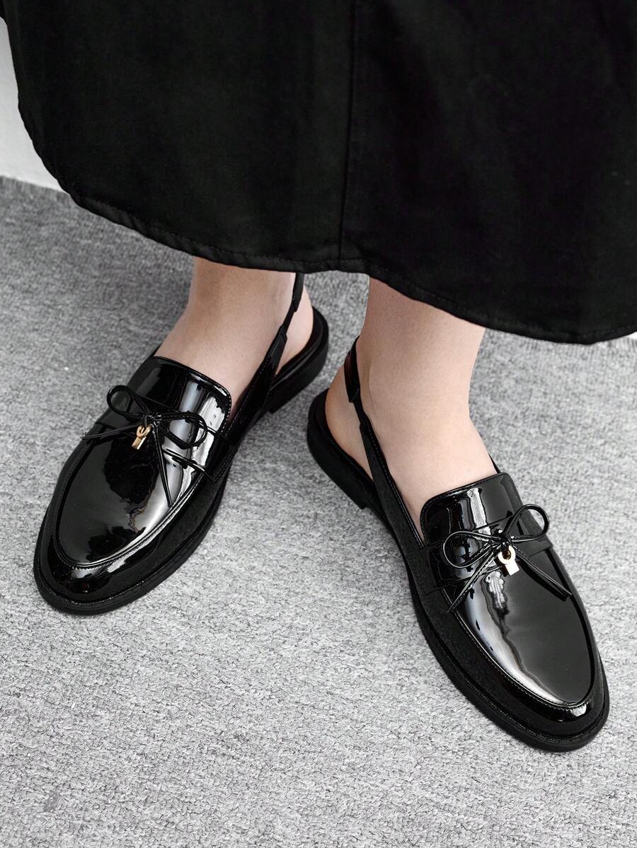 CUCCOO BIZCHIC Women's Shoes Flat Bow Loafers - Black - View 1