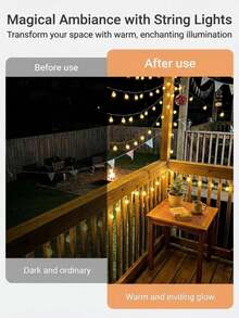 1Pc 200 LED Solar Crystal Ball String Lights, Outdoor Waterproof, Solar Powered, Warm White, For Garden, Yard, Patio, Porch, Fence, Camping Tent, Curtain Wall, Wedding & Party - Multiple Styles - View 4