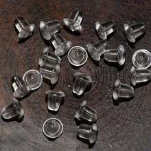 50-2000pcs Earring Backs With Cap, 5mm Hair Scrunchie Accessories, Women'S Fashion Earrings - Transparent - View 5