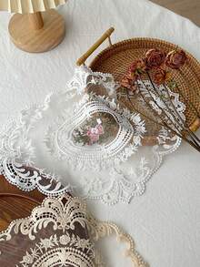 1PC Vintage Inspired French Lace Doily Handcrafted Embroidered Nylon Table Mat Placemat Heat Resistant Anti Scald Water Repellent For Dining Room Restaurant Cafe Home Decor - Multicolor - View 7
