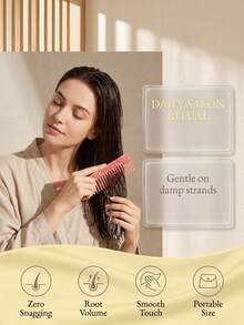 Haus Hana 1 Buah Sisir Rambut Pelat Asetat Motif Marmer Anti-Statis Bergigi Lebar Sisir Anti Kusut Meluncur Halus Tanpa Menarik Rambut Alat Penata Rambut untuk Penggunaan di Rumah, Salon, dan Sehari-hari Hadiah Ulang Tahun atau Hari Valentine yang Sempurna untuk Wanita - Beraneka warna - View 14