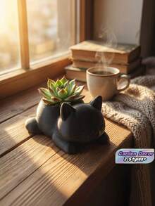 1Piece Mini Cat Shape Flower Pot Creative Succulent Cactus Planter For Indoor Balcony Garden Decor High Quality Trending Now - multicolor - View 1