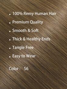Seamless Clip Ins Volumizer 55g 1pc 6# Medium Brown 100% HQ Cuticle Aligne Remy Human Hair Seamless PU Clip Ins Extensions Hair Extensions - S6 - View 2