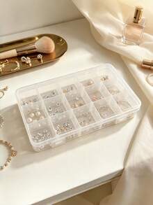 Storage Box 15 Grid Clear Plastic Organizer Case Multi-Purpose Sorting Container For Beads Jewelry Small Parts Diamond Painting Crafts DIY Art Supplies Sewing Accessories Home Office Dorm - Multicolor - View 4