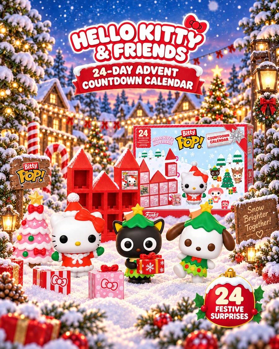 Lịch đếm ngược Giáng Sinh Funko Bitty Pop, 24 món kèm lâu đài lắp ráp, mô hình vinyl mini và cảnh trưng bày nhân vật dễ thương - Nhiều màu - Xem 1