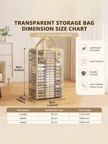 Transparent Mesh Storage Box With Sturdy Handles Foldable Breathable Visible Clothes Organizer Bin For Wardrobe Towels Bedding Home Sundries Closet Organization - Multicolor - View 4