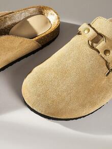 Solecia Vintage Comfortable Casual Half Slippers For Shopping And Vacation - Khaki - View 4