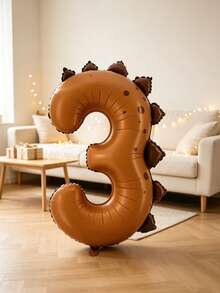 1 Piece Dinosaur-Shaped Foil Balloon, Suitable For Birthday Party Decorations, Dinosaur-Themed Photo Props, And Jungle-Themed Party Decorations. - coffee color - View 5