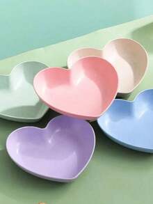1/5/10-Piece Plate Sets, Perfect For Valentine's Day; Heart-Shaped Plates, Appetizer Plates, Fruit Plates, Dessert Plates, Cake Plates, Breakfast Plates, Kitchenware, Tableware Accessories - Pink - View 7