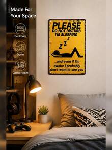 1PC VINTAGE HUMOROUS WARNING METAL SIGN FUNNY RETRO ROOM DECOR PLAQUE FOR BEDROOM GARAGE BAR PATIO DORM PET AREA OUTDOOR GARDEN HOME WALL ART DECORATION MULTIPLE STYLES DAILY SPACE DECOR GIFT - multicolor - View 7
