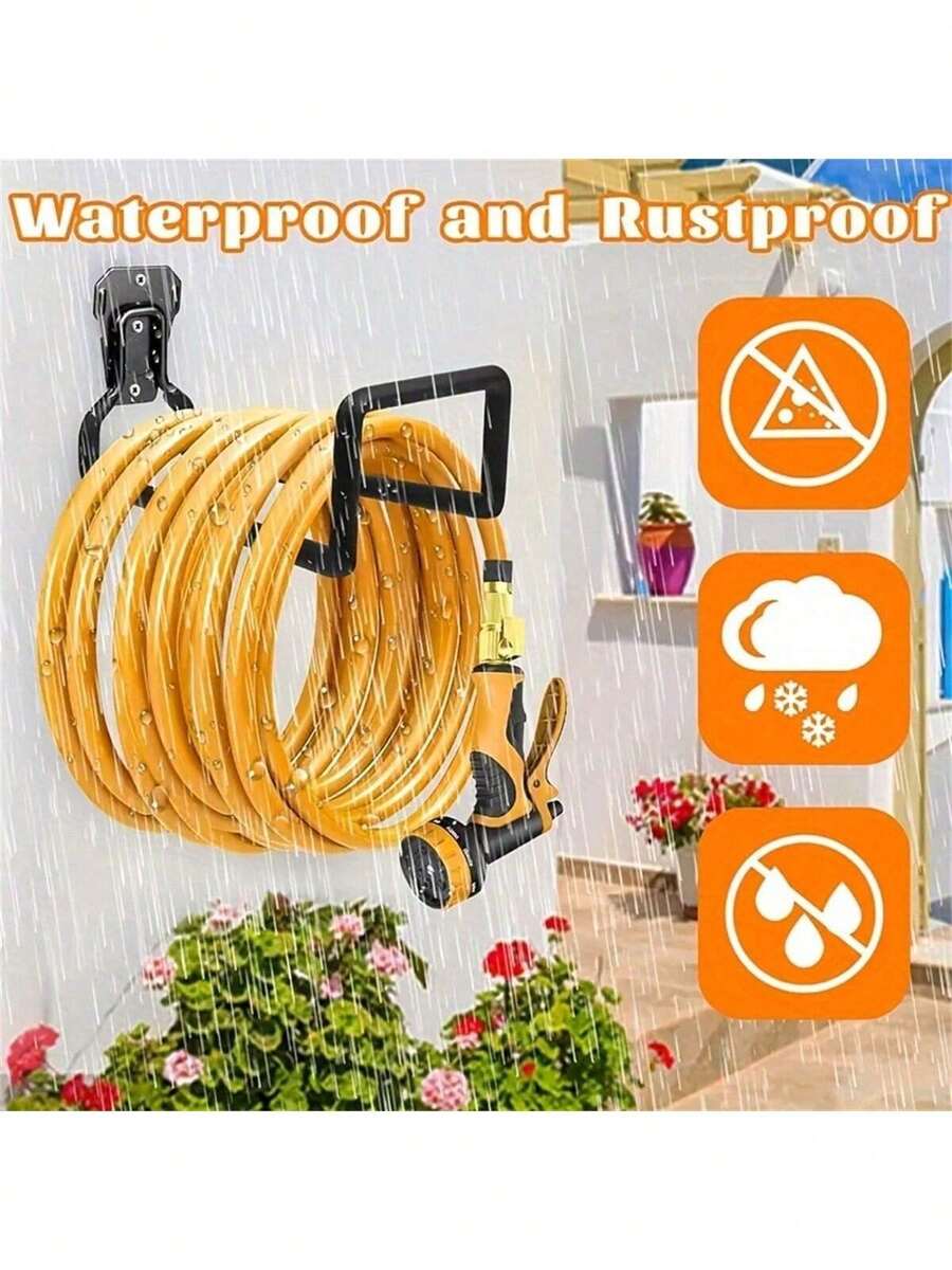 Heavy-Duty Garden Hose Holder - Rust-Resistant Wall Mount Storage Rack - Outdoor Garden And Garage Safety - Multicolor - View 1