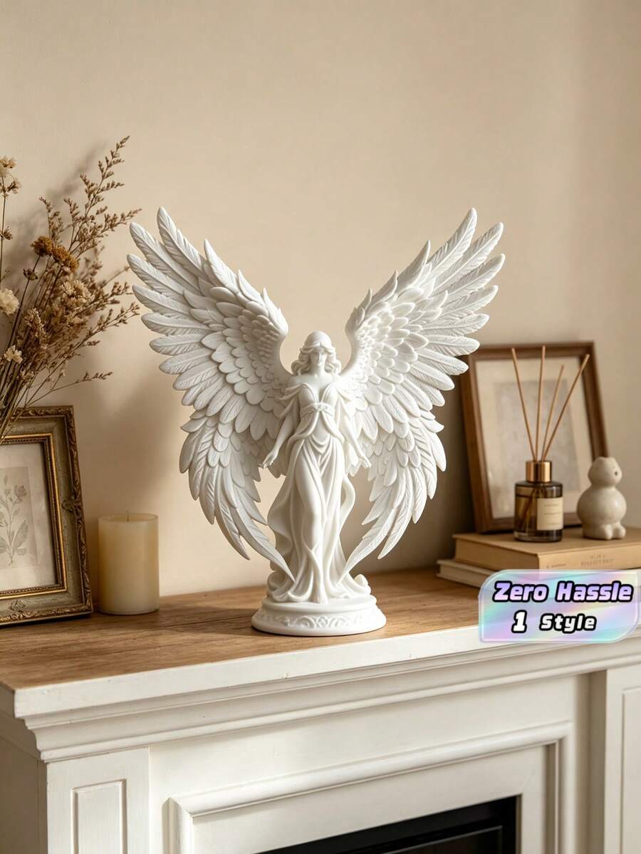 Guardian Angel Statue Figurine, Modern Minimalist Home Decor For Shelf, Tabletop & Mantel, Indoor & Outdoor Ornament, Creative Holiday Gift - multicolor - View 1