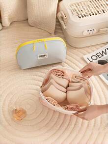 Travel Underwear Organizer Bag With Individual Compartments For Bra, Panties & Socks, Large‑Capacity Multi‑Functional Portable Cosmetic Toiletry Pouch For Business Trip & Vacation - Multicolor - View 7