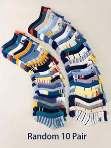 SHEIN Random 10/15/20 Double Boy Cartoon Car And Dinosaur Jacquard Soft Tube Socks, Elastic Breathable, Casual Sports Socks, Suitable For Daily Wear - Multicolor - View 13