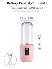 Blender Portabel 500ml Isi Ulang USB, Gelas Juicer Elektrik Pribadi untuk Smoothie, Minuman Buah, Pengaduk Jus, Blender Mini untuk Rumah dan Perjalanan, 1500mAh - 0,5L-1L - View 7