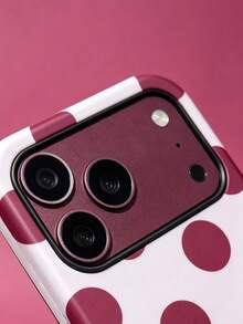 ShellaStory Simple Contrasting Colors Polka Dots 2-In-1 Hard Case Compatible With IPhone 18 17 Pro Max 17 Pro 16 Pro 16 Pro Max 15 Pro Max 15 Pro 14 Pro Max 14 13 Pro Max 13 Pro 13 12 11 Fashion Matte Protective Back Cover - Burgundy - View 3