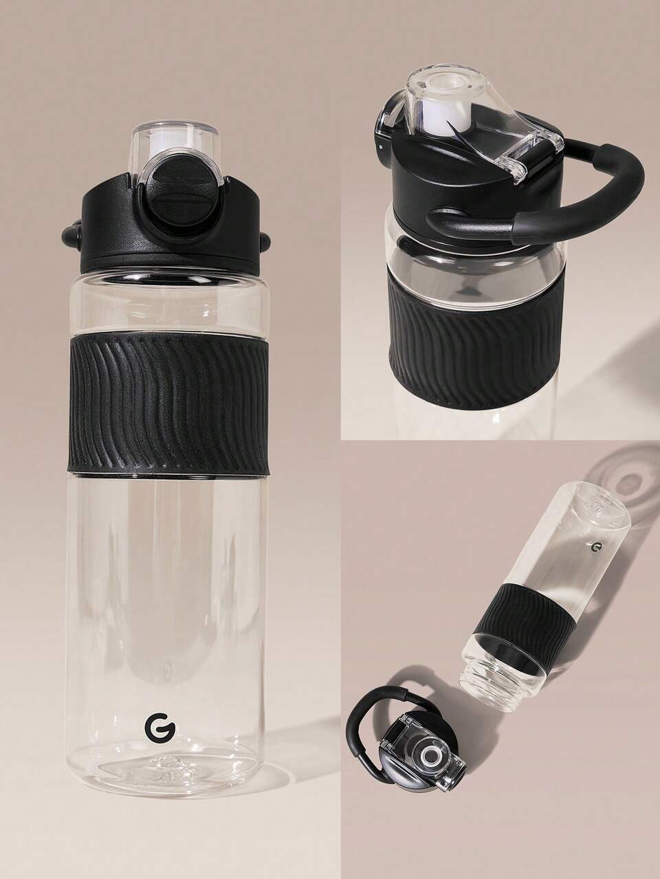 27oz Tritan Water Bottle With Carry Handle & One-Touch Lid Gym Fitness Studio Work Travel Hiking Daily Active Casual