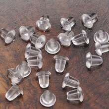 50-2000pcs Earring Backs With Cap, 5mm Hair Scrunchie Accessories, Women'S Fashion Earrings - Transparent - View 3
