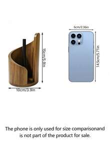 1 Piece Black Walnut Wood Standing Paper Roll Holder, Tissue Holder, Natural Mango Wood Top | Suitable For Extra-Large Rolls Of Tissue Paper, Comes With Wooden Circular Base | Wooden Tissue Holder For Kitchen, Dining Table, And Home Decoration - View 3