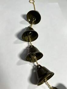 1pc Metal Wind Chime, Iron Pendant With Decorative Chain, Suitable For Outdoor Garden Decor, Home & Outdoor Decoration | Rustic Style | Handcrafted Details, Outdoor Wind Chime Decoration For Yard And Wall - Bronze - View 2