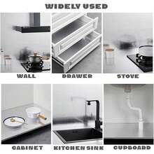 Stiker Backsplash Dapur, 16ft/10ft/3ft, Stiker Perekat untuk Laci, Stiker Dinding, Stiker Vinyl untuk Dekorasi Rumah, Dekorasi Musim Semi, Segarkan Rumah Anda, Festival - perak - View 2