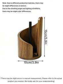 1 Piece Black Walnut Wood Standing Paper Roll Holder, Tissue Holder, Natural Mango Wood Top | Suitable For Extra-Large Rolls Of Tissue Paper, Comes With Wooden Circular Base | Wooden Tissue Holder For Kitchen, Dining Table, And Home Decoration - View 4