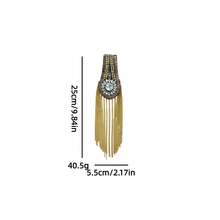 1Pc Rhinestone Clothing Accessory Set, Metal Fashion Tassel Epaulets, Decorative Accent Shoulder Badge For Garment Decoration - Multicolor - View 10