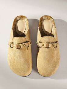 Solecia Vintage Comfortable Casual Half Slippers For Shopping And Vacation - Khaki - View 2