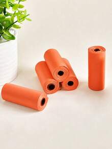 5 Rolls = 75 Pcs/15 Portable Car Garbage Bags For Baby Travel, One Roll, Love Printing Garbage Bags, Outdoor Disposable Garbage Bags, Cat And Dog Toil - Multicolor - View 9