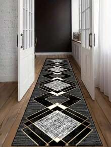 1pc Long Rug, Made Of Crystal Velvet Material, Suitable For Hallway, Bedroom, Kitchen, And Bathroom Multi-Area Decorative Mat - 1PC - View 8