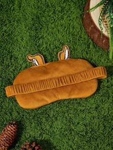 SCOOBY-DOO X POKOJA LAND 1pc Themed 3D Ear Fluffy Sleep Mask With Cartoon Embroidery Print, UV Blocking Eye Mask For Travel Naps, Suitable For Home Rest, Business Trips, And Office Breaks - Brown - View 5