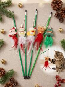 PETSIN 1 PC Christmas Cat Teaser With Small Decoration Cat Toy - Multicolor - View 1
