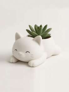 1Piece Mini Cat Shape Flower Pot Creative Succulent Cactus Planter For Indoor Balcony Garden Decor High Quality Trending Now - multicolor - View 3