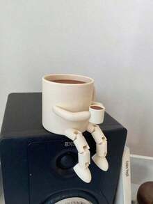 3D列印咖啡杯裝飾品，附溫和鬧鈴，創意多功能計時桌面擺飾，適合咖啡廳、客廳、臥室、書房與酒吧裝飾，亦可作為居家日常使用的整合式裝飾品 - 多色 - 查看 4