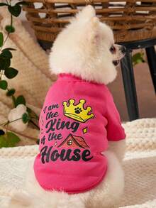 PETSIN 1 Pc Pink Cute Printed Pet Sweatshirt Without For Keeping Warm.Soft, Comfortable, And Anti Shedding Pet Clothing - Multicolor - View 8