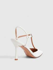 CUCCOO SZL Ladies Pointed Toe Round Vamp Empty Shoes. Painted High Heels. Versatile Commuter Four Seasons Classic Women's Shoes - Beige - View 4