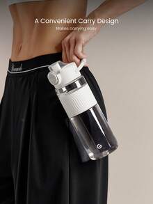 GLOWMODE 27oz Tritan Water Bottle With Carry Handle & One-Touch Lid Gym Fitness Studio Work Travel Hiking Daily Active Casual - White - View 5