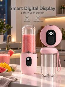 Blender Portabel 500ml Isi Ulang USB, Gelas Juicer Elektrik Pribadi untuk Smoothie, Minuman Buah, Pengaduk Jus, Blender Mini untuk Rumah dan Perjalanan, 1500mAh - 0,5L-1L - View 3
