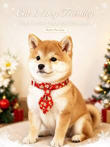PETSIN 聖誕可調節寵物項圈，節慶貓狗領結項圈，假日拍照道具，歡樂寵物服飾配件，小型與中型寵物禮物，寵物配件 - 聖誕領帶 - 查看 12