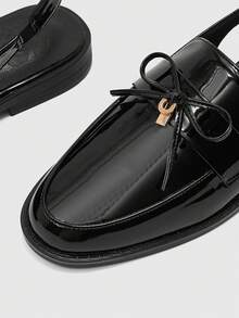 CUCCOO BIZCHIC Women's Shoes Flat Bow Loafers - Black - View 8